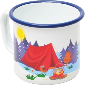 Nurgaz Campout Emaye Kupa Bardak (Beyaz-Çadır)