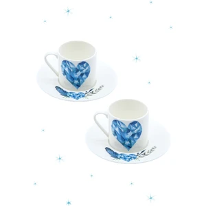 Turkuaz Love Iki Kişilik Kahve Fincan Takımı