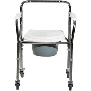 Tekerlekli Klozet Hasta Tuvaleti Sandalyeli Komot Metal