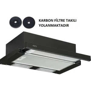 Çift Motor Siyah Aspiratör+Karbon Filtre Bacasız Kullanım