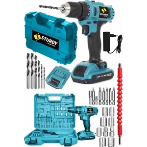 Power Tools  92VF Volt 5.0 Amper Çift Akülü Şarjlı 24 PARÇA SETLİ Vidalama Matkap