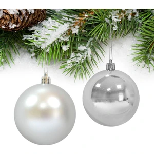 Yılbaşı Çam Ağacı Süsü Gümüş Parlak Mat Top 6 cm 6'lı