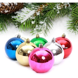 Yılbaşı Çam Ağacı Süsü Rengarenk Top 6 cm 6'lı