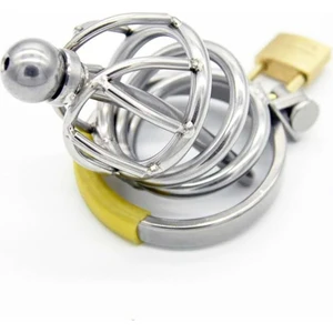 Vavelya Med Kilitli Çelik feetiş Penis Kafesi