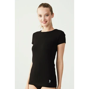 U.S. Polo Assn. 66002 Kadın Siyah Kısa Kollu Yuvarlak Yaka T-Shirt