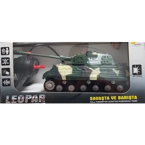 Duman Oyuncak Uzaktan Kumandalı Sesli Işıklı Askeri Tank Oyuncak - Yeşil