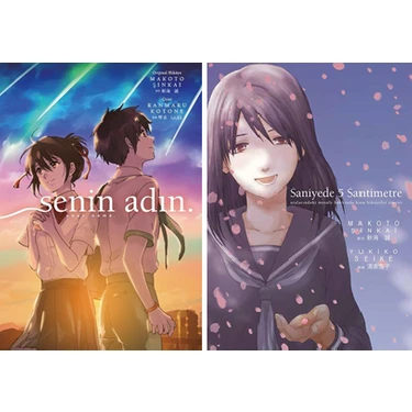 Makoto Şinkai 2 Kitap Manga Seti / Senin Adın - Saniyede 5 Kitabı