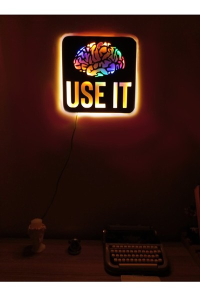 Mony LED Işıklı Dekoratif Use It Beyin Tablo Duvar Süsü Dekorasyon
