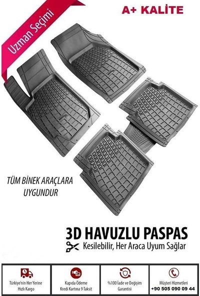 Gmax Promats Tüm Araçlara Uyumlu Universal Oto Paspas Seti - Prs