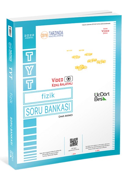 Üçdörtbeş Yayınları TYT Fizik Soru Bankası