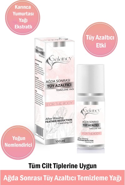Galancy Ağda Sonrası Tüy Azaltıcı Temizleme Yağı+ Ağda Sonrası Bakım Losyonu 100ML 2li Set
