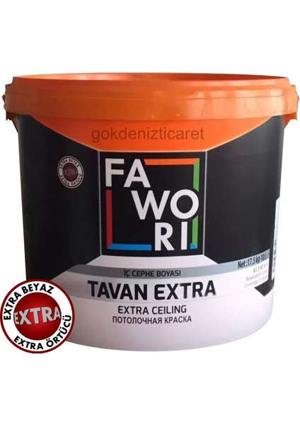 Fawori Boya Fawori Extra Tavan Boyası 3.5 Kg-Su Bazlı-Kabarma Dökülme Yapmaz-Mükemmel Yapışır-Pürüzsüz Görünüm