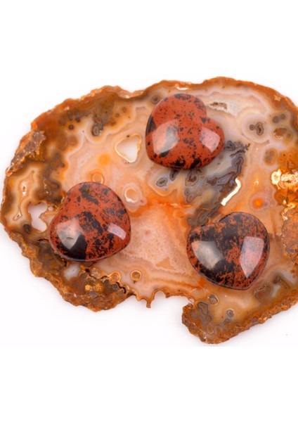 Küçük Boy Obsidyen Taşı Kalp Kütle