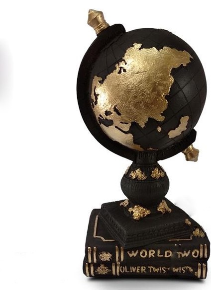 Kitap ve Dünya Heykeli - Siyah Gold