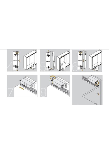 Indaux Sürgülü Gardrop Ön Kapak Taşıyıcı 2li Teker modelleri