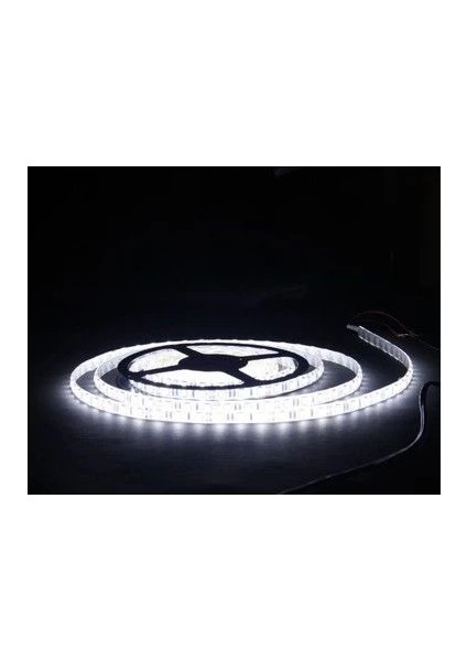Beyaz 3 Cip Iç Mekan Şerit LED 5 Metre 5 Amper 12 Volt Trafo Dahil Ikili Set Beyaz