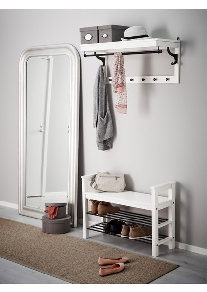 Hemnes Bank ve Ayakkabılık Beyaz, 85X32 cm