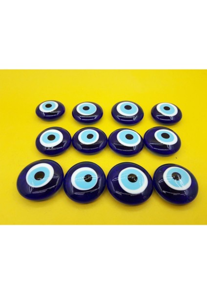 Nurtakı 12 Adet Saf Cam Nazar Boncuklu Buzdolabı Magnet