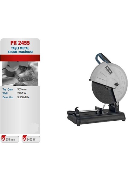 Pr 2455 2300 W 355 mm Taşlı Metal Kesme Makinesi