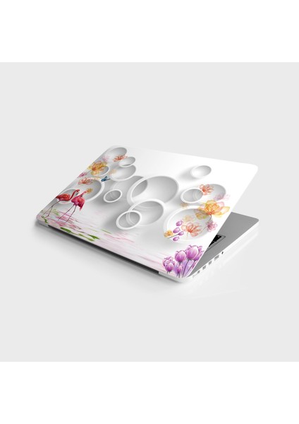 Laptop Sticker Bilgisayar Notebook Pc Kaplama Etiketi Flamingo Çiçek