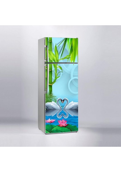 Buzdolabı Sticker Kaplama Dolap Kaplama Etiketi Bambu Kuğu