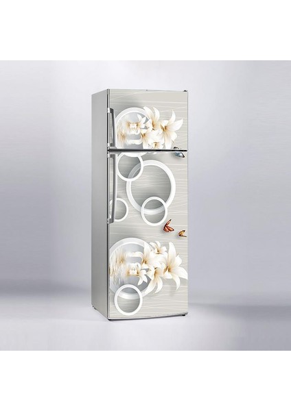 Buzdolabı Sticker Kaplama Dolap Kaplama Etiketi Beyaz Halkalar