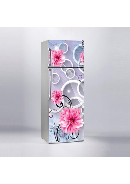 Buzdolabı Sticker Kaplama Dolap Kaplama Etiketi Yuvarlak Çiçek