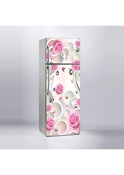 Buzdolabı Sticker Kaplama Dolap Kaplama Etiketi Yuvarlak Gül