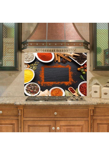 Mutfak Duvar Tezgah Arası Ocak Arkası Sticker Kaplama Baharat Kare