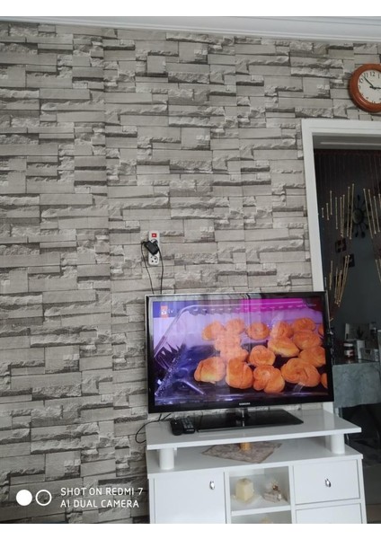 Yapışkanlı 3 Boyutlu Tuğla Tv Ünite Arkası Duvar Kağıdı NW116