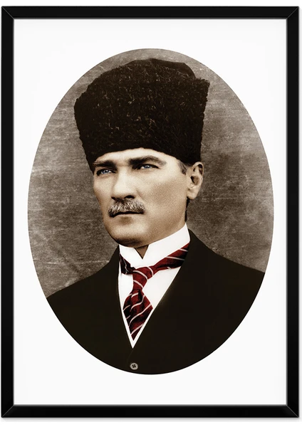 Çerçeveli Oval Atatürk Tablosu 30 x 40 cm