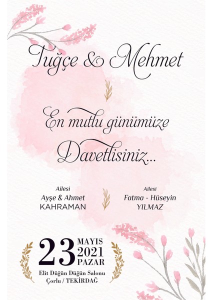 Ycl Basım   Davetiye Düğün / Nişan / Nikah / Kına