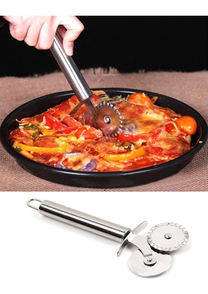 Hamur, Pizza, Börek Kesme Bıçağı Çift Başlıklı Hamur Ruleti Hamur Şekillendirme