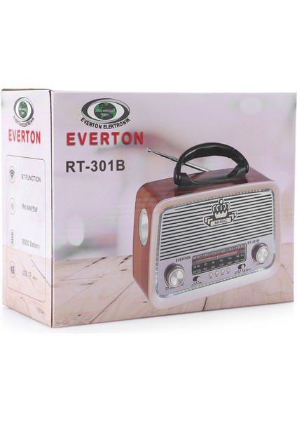 RT-301B El Fenerli Taşınabilir Nostaljik Radyo Hoparlör USB Tf Aux Destekli