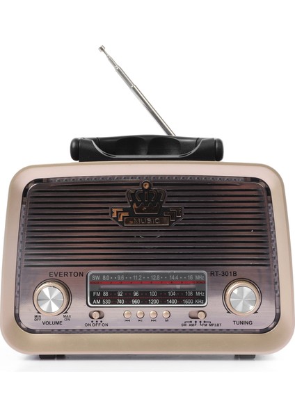 RT-301B El Fenerli Taşınabilir Nostaljik Radyo Hoparlör USB Tf Aux Destekli