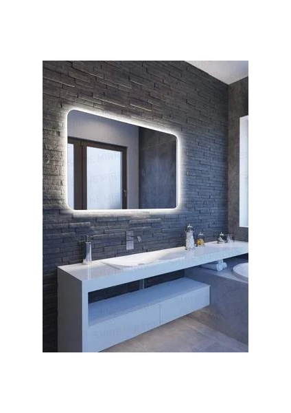 Toprak Dekor 70 x 50 cm Ledli Banyo Aynası