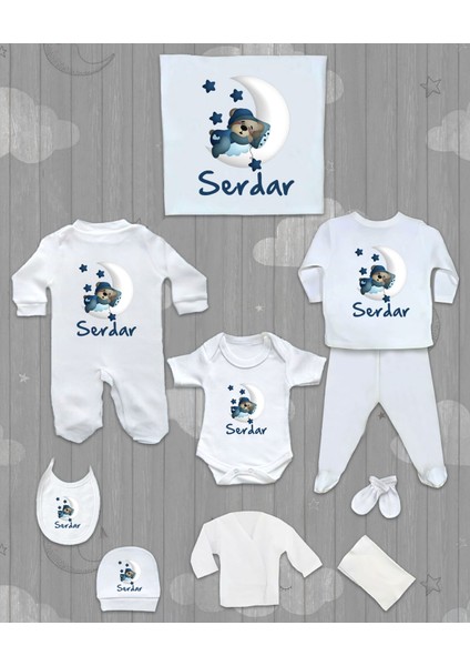 Isme Özel 10'lu Pamuklu Erkek Bebek Hastane Çıkışı SETI_MT_189-10