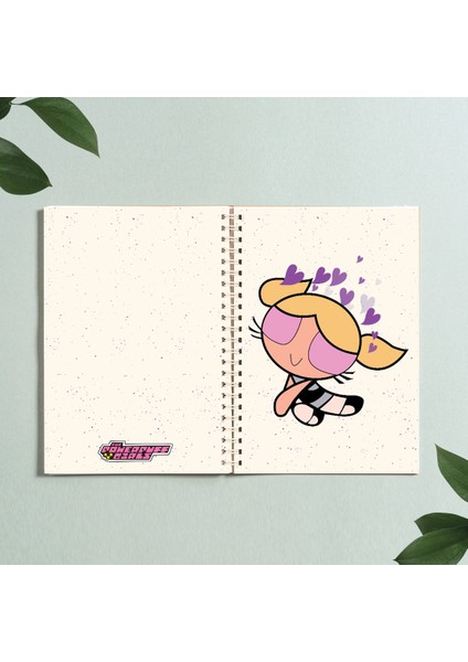A5 Powerpuff Girls Bubbles Tasarım Spiralli Çizgisiz Defter 96 Yaprak