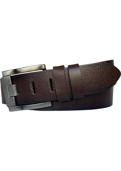 Deri 4.5 cm Geniş Dilli Kahverengi Kot, Spor Kemer