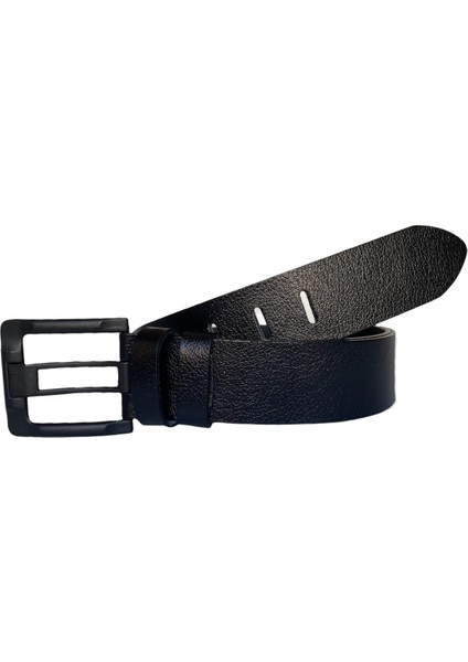 Deri 2'li Geniş Dilli Set Siyah, Lacivert 4.5 cm Kot, Spor Kemer, Siyah Tokalı modelleri