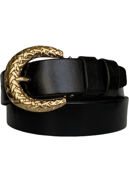 Deri Gold Tokalı Kadın Kemeri 4 cm