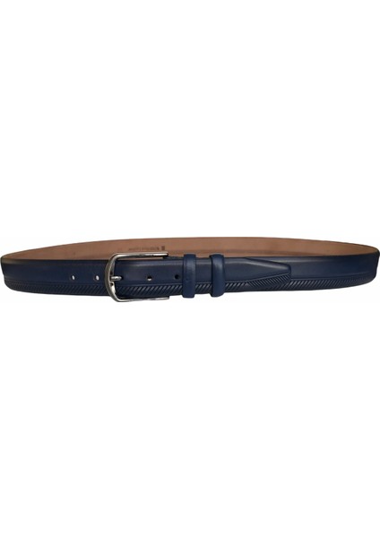 Deri Lacivert Klasik Pantolon Kemeri 3.5 cm