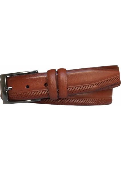 Deri Taba Klasik Pantolon Kemeri 3.5 cm