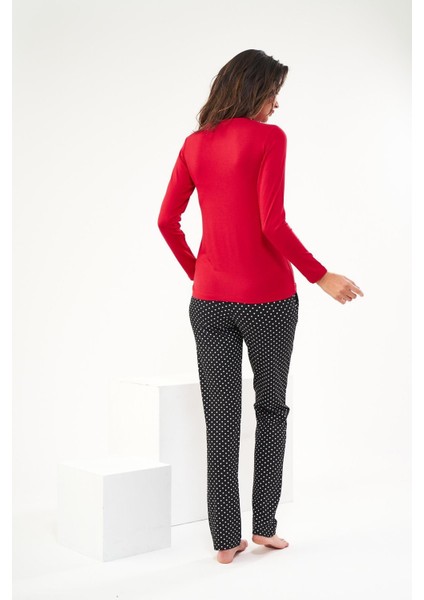 22422 Kadın Baskılı O Yaka Pijama Takım modelleri