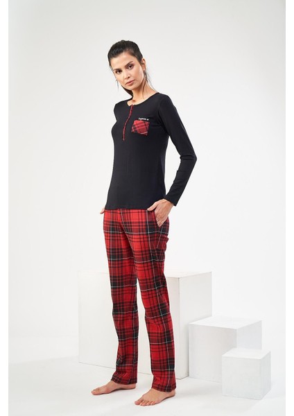 22434 Kadın Patlı Ekose Pijama Takım indirimleri