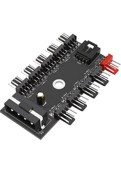 10LU Fan Kontrol Kartı Fan Çoklayıcı 4pin 3pin Pwm Fan Hub 10PORT