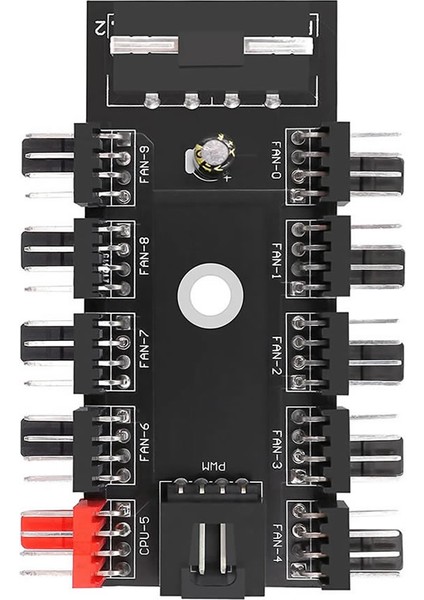 10LU Fan Kontrol Kartı Fan Çoklayıcı 4pin 3pin Pwm Fan Hub 10PORT