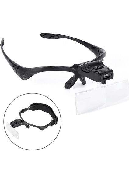 2 LED Işıklı Kafa Bandı Gözlük Büyüteç (Yurt Dışından)