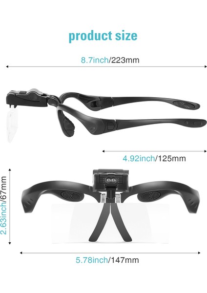 2 LED Işıklı Kafa Bandı Gözlük Büyüteç (Yurt Dışından) fırsatları