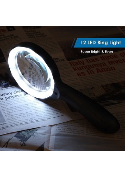 12 LED Işıklı 10X El Büyüteç (Yurt Dışından) indirimleri